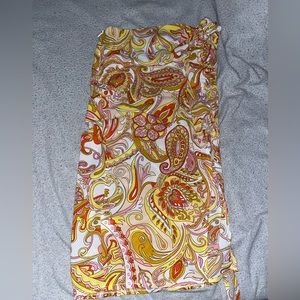 Drawstring Waist Slit Hem Midi Skirt